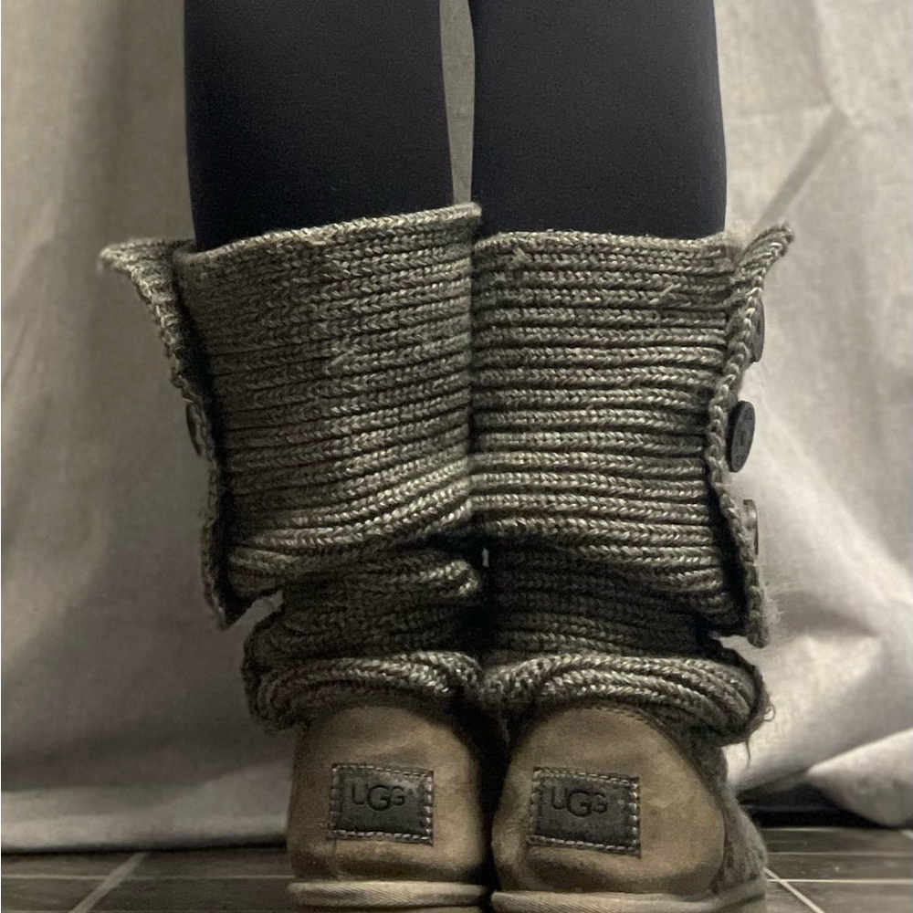 UGG Charcoal Knit Button Boots - Picture 5 of 16